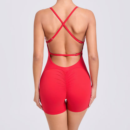 Peach Boosting High Waisted Yoga Jumpsuit for Women Quick Dry Breathable Activewear for Outdoor Running and Gym Workouts for Fitness Enthusiasts