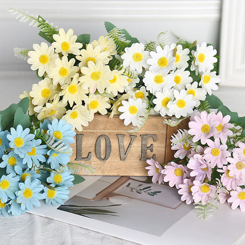 Realistic Artificial Daisy Chamomile Flower Bouquet - Perfect for Home Décor, Living Room Decoration, and Wedding Arrangements - Durable Plastic Faux Flowers for a Charming Touch