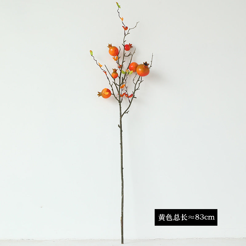 Realistic Artificial Pomegranate Branch - Stunning Home Decor for Living Room, Photography Props, and Year-Round Floral Arrangement