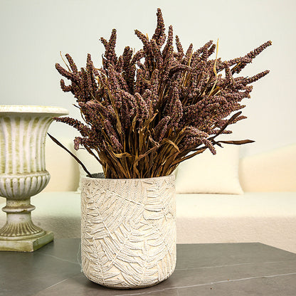 Realistic Fake Flowers for Home Decor - Perfect for Airbnb Photography Props, Living Room and Dining Room Accents - 6-Stem Sorghum Millet Arrangement