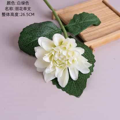 Elegant Faux Rose Single Stem Flower for Home Décor - Perfect Floral Handheld Bouquet for Your Walls - PJ1002