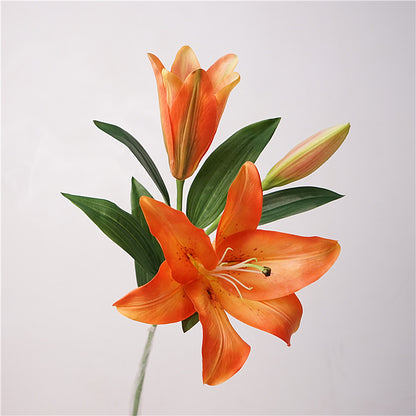 Luxurious Touch-Sensitive Moisturizing Faux Lily Flowers - Stunning Decorative Arrangements for Living Room, TV Cabinet, and Dining Table, Perfect for Weddings and Special Occasions