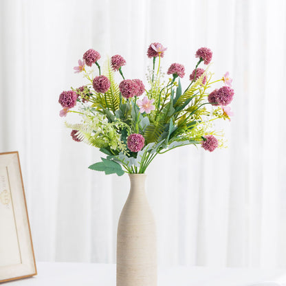 Realistic Faux Dandelion Hydrangea Bouquet - Perfect for Home Decor, Wedding Decor, and Special Events