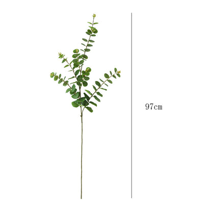 Nordic Style Faux Greenery - Single Stem Money Leaf & Eucalyptus Artificial Plant for Elegant Living Room Décor