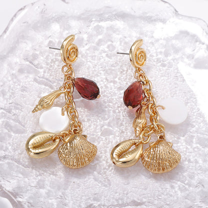 Chic Summer Vacation Shell Earrings - Unique and Exquisite Sea Conch Drop Earrings for a Stylish Touch