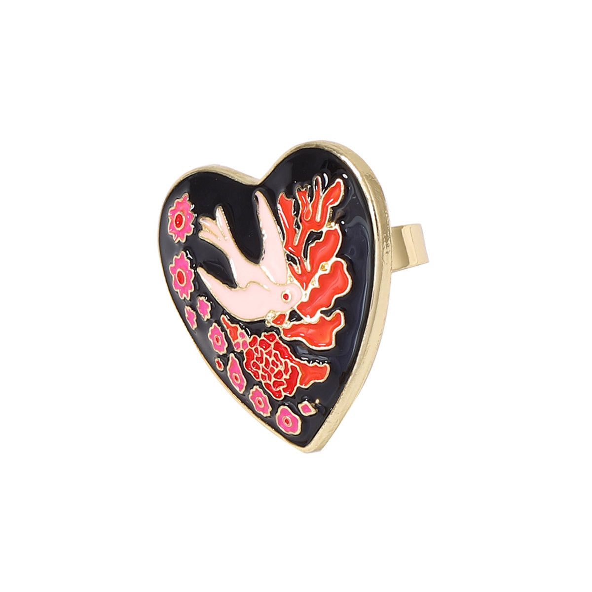Stylish Minimalist Alloy Heart Geometric Oval Adjustable Women's Ring - Perfect for Everyday Wear and Special Occasions