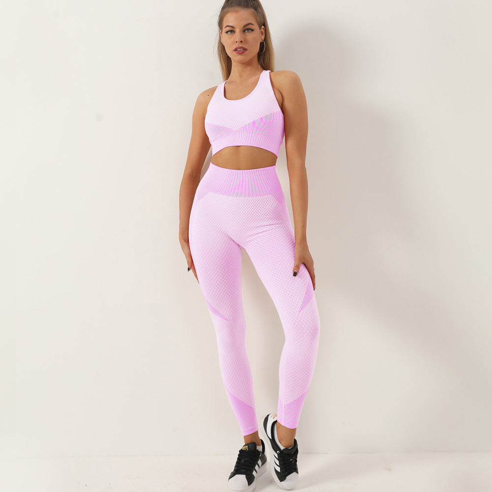 Seamless Zippered Yoga Pants and Sports Bra Set for Spring and Summer Workouts Comfort and Style Combined