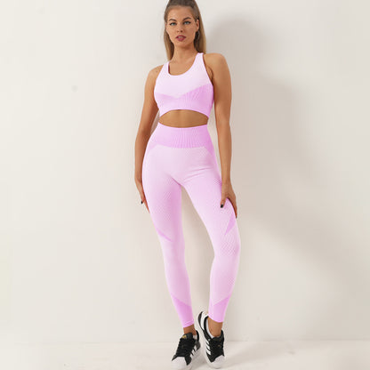 Seamless Zippered Yoga Pants and Sports Bra Set for Spring and Summer Workouts Comfort and Style Combined