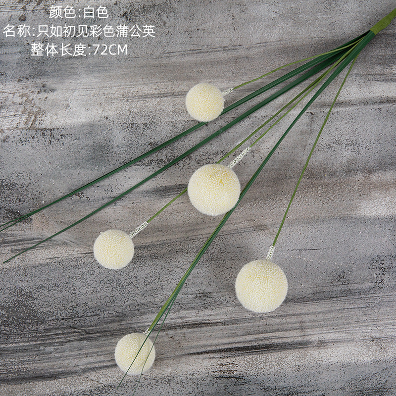 Realistic Dandelion Stem with Rose Bouquet - Stunning Home Décor Artificial Flowers for Chic Floral Arrangements and Wall Decor - INSMW61218