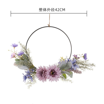 Elegant Ocean Snow Single Ring Wall-Mounted Bouquet - Stunning Faux Floral Home Decor for Weddings and Celebrations | Versatile Wall Art CF01095