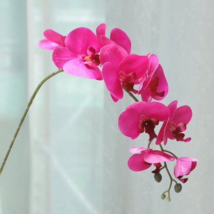 Lifelike 9-Head 3D Printed Orchid Flower Arrangement - Perfect for Home Décor, Living Room Styling, and Elegant Wedding Decorations