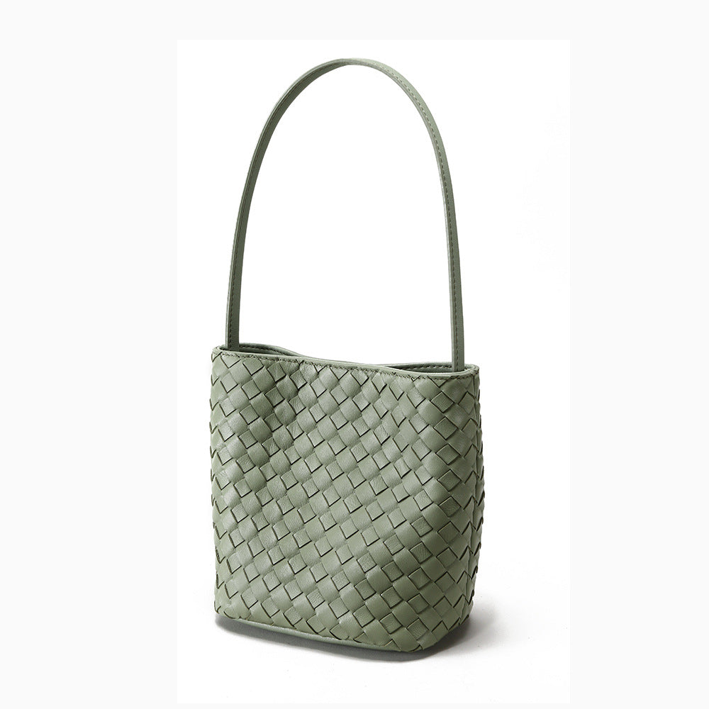 Handcrafted Vintage Bohemian Bucket Bag Chic Korean Style High End Genuine Leather Shoulder Tote for Commuters