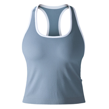 High Performance Seamless Sports Bra and Tank Top Combination for Intense Running Yoga and Gym Workouts with Flexibility and Support