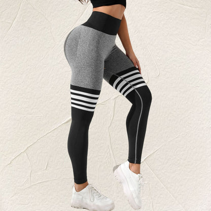 Women's Striped Peach Yoga Pants High Waisted Butt Lifting Fit for Dance and Exercise Quick Drying Fitness Leggings for and Performance