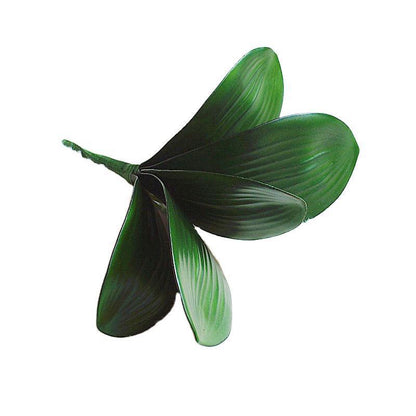 Realistic Touch PU Butterfly Orchid Leaves - 5 Pack Faux Flowers for Stunning Home Decor and Landscape Greenery