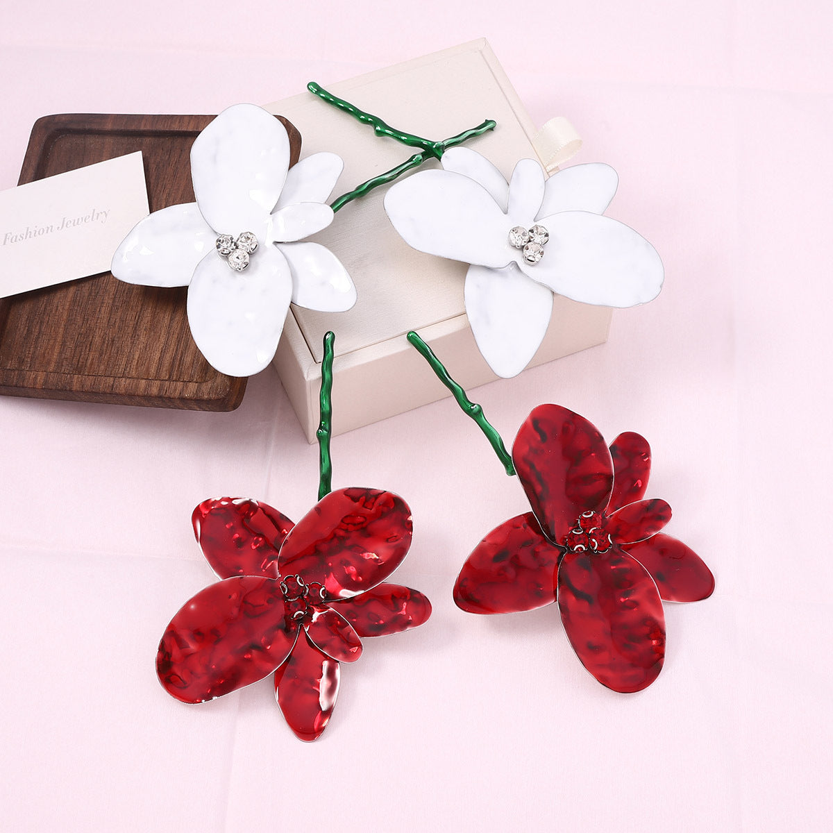 Exaggerated Spanish-Inspired Statement Drop Earrings with Luxurious Enamel Finish and Vibrant Large Floral Design - Perfect for Vacation Glam