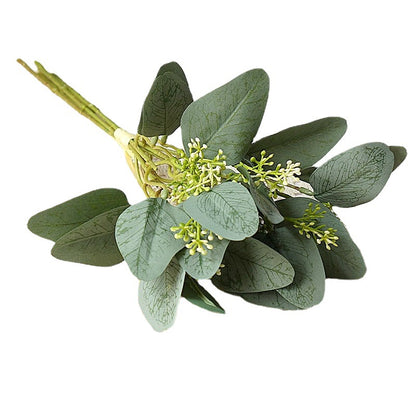 Eucalyptus Leaves Bouquet - 6 Stems of Silk Foliage for Home Décor, Wedding Photography, and Floral Arrangements - Milano Style B20436