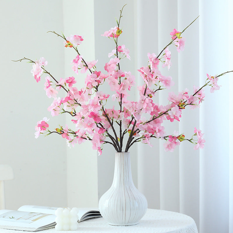 2-Pronged Peach Blossom Artificial Flowers - Stunning Photo Prop for Outdoor Decoration, Perfect for Ceiling Decor and Scenic Backdrops