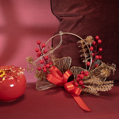 Lifelike Winterberry Faux Floral Wall Decor - Perfect for New Year Celebrations, Stylish INS-Style Home Decoration, and Prosperity-Inspired Arrangement CF01086