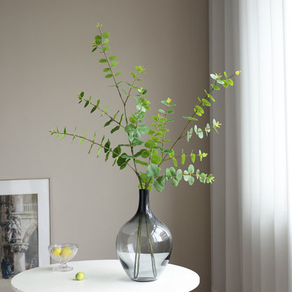 Nordic Style Faux Greenery - Single Stem Money Leaf & Eucalyptus Artificial Plant for Elegant Living Room Décor