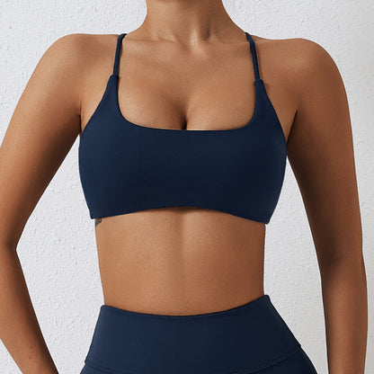 High Performance Cross Back Sports Bra for Running Gym Workouts Quick Dry Yoga Tank Top Model 8120 with Enhanced Comfort and Support