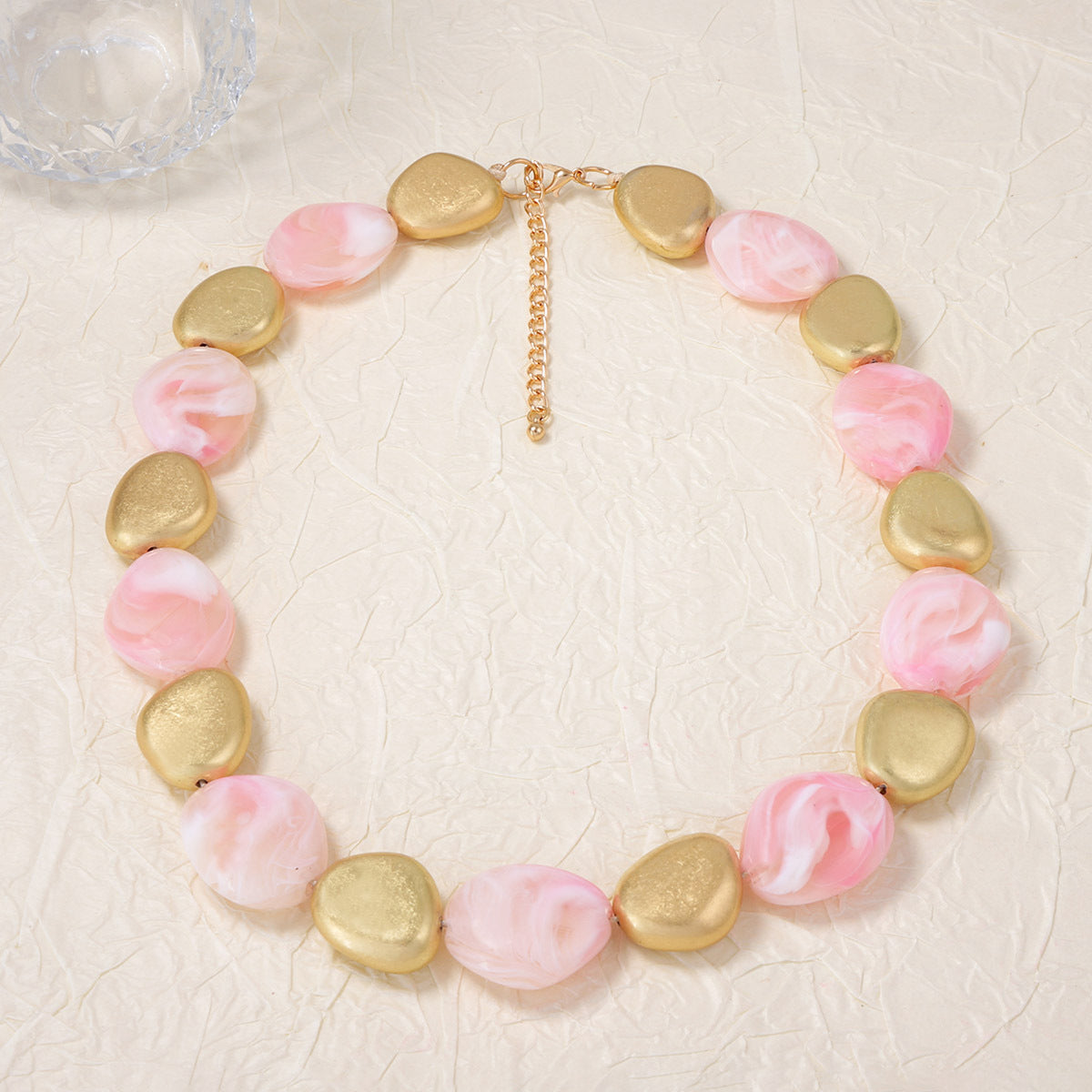 Elegant Minimalist Baroque-Inspired Irregular Geometric Beaded Necklace - Perfect for Everyday Wear and Versatile Styling
