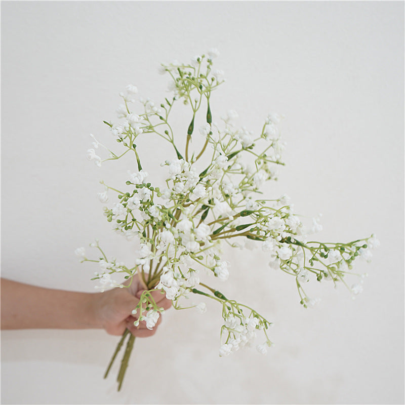 Charming Freshness: Delicate Starry Sky Bouquet - Realistic Artificial Flowers in Stylish Vase for Home Décor, Table Centerpiece, and Bridal Bouquet for Weddings