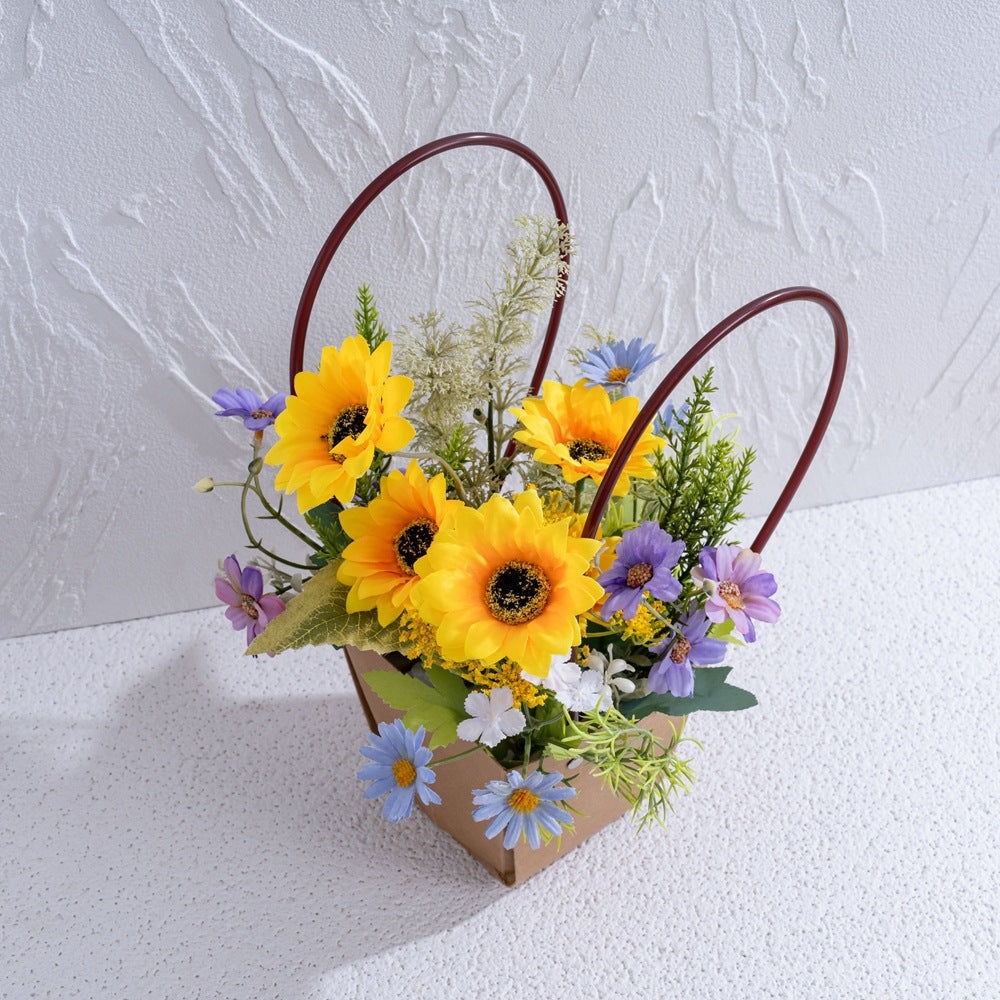 Realistic Daisy Basket Set for Home Decor – Beautiful Faux Flowers for Weddings, Bouquets, and Wall Decorations – CF01466