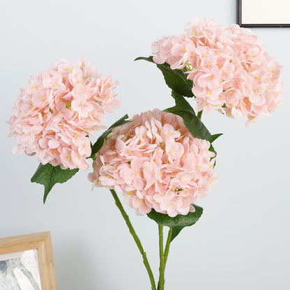 Realistic Touch Hydrangea Branch Soft Rubber Decorative Faux Flowers for Elegant Home and Wedding Décor