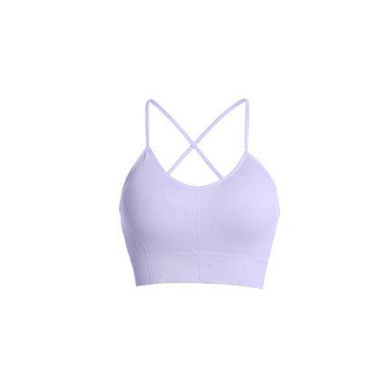 Spring Summer Yoga Vest with Adjustable Straps Anti Spill Sports Bra for Comfort and Support Cross Back Design for Enhanced Fit and Style