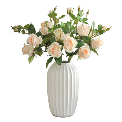 Luxurious Touch Moisturizing Artificial Rose Bouquet – 3-Head Diana Rose for Home Decor, Wedding Celebrations, and Elegant Faux Flower Arrangements