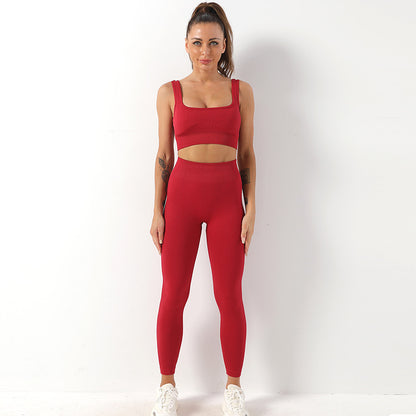 Quick Dry Yoga Set with Shockproof Sports Bra Yoga Tank and Long Leggings Comfort for Active Workout Enthusiasts