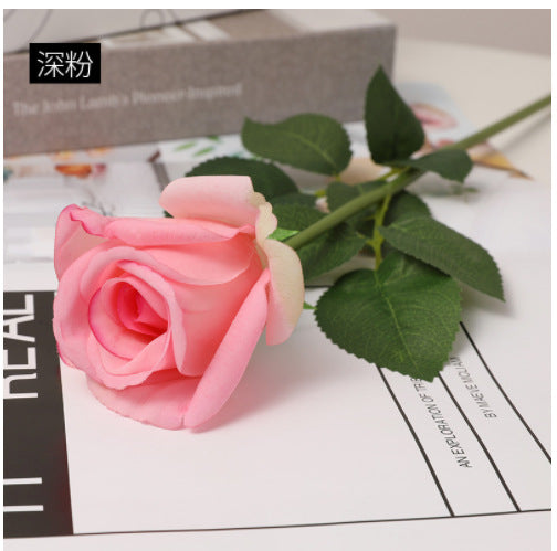 Realistic Touch Moisturizing Single Stem Faux Rose - Perfect for Home Decor, Weddings, and Bridesmaid Bouquets - Stunning Artificial Flower Arrangement