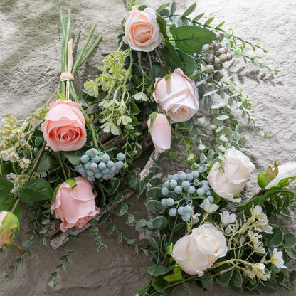 Stunning INS-Style Mira Rose Bouquet - Realistic Artificial Flowers for Home Décor and Wedding Celebrations - Perfect for Any Occasion (Model YC1052)