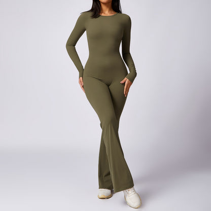 Women's Long Sleeve Yoga Bodysuit Form Fitting Activewear for Fitness and Gym Sessions Style 8705