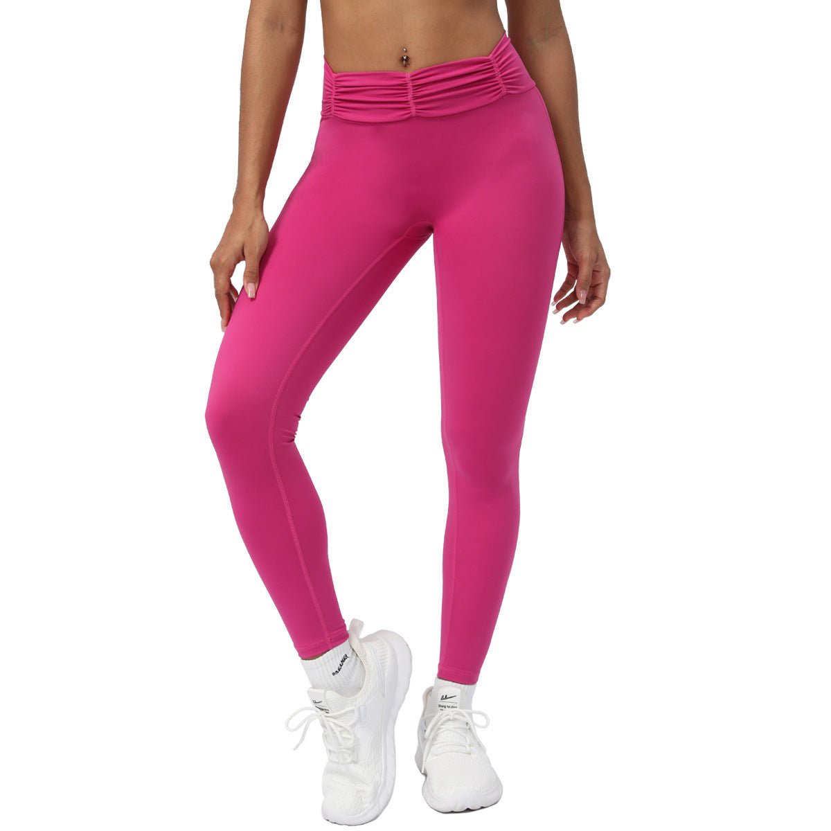 Women's Ruffled Yoga 3 4 Pants with No Show Design Peach Lift Fitness Leggings for Comfort and Style