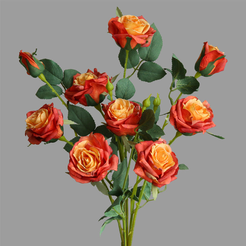 Realistic Faux Flower Bouquet with Curled Edge Roses - Modern Scandinavian Home Decor Accent for Dining Table - Unique Floral Table Centerpiece