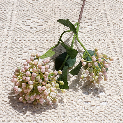 Realistic Artificial Hydrangea Spray with Two Blossom Heads - Perfect for Home, Weddings, and Event Decorations | Lifelike Faux Floral Arrangement