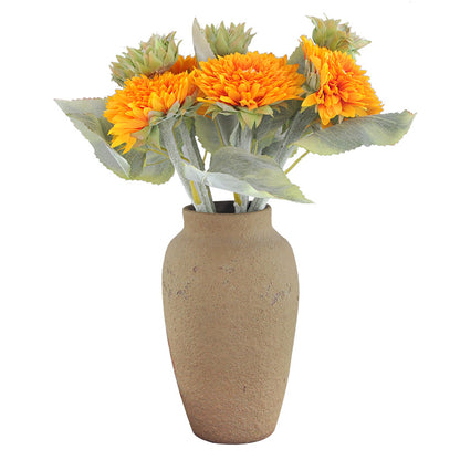 Realistic Layered Sunflower Artificial Flower Stem - Perfect for Home Décor, Living Room Arrangements, and Photography Props