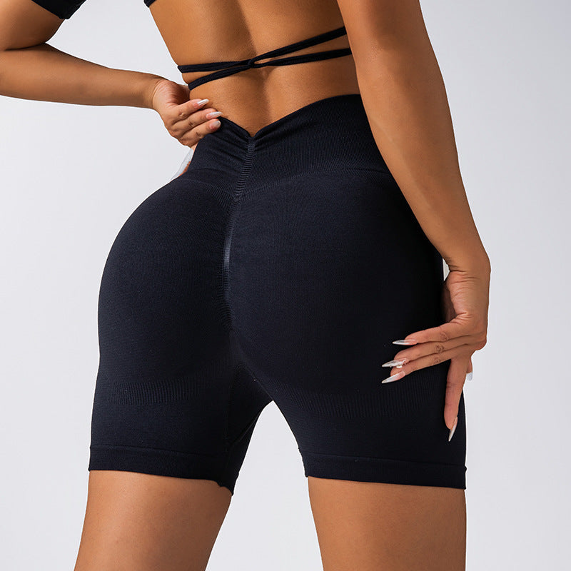 Seamless V Waist Peach Butt Shorts for Women High Waisted Yoga Pants for Outdoor Fitness Running and Active Lifestyles