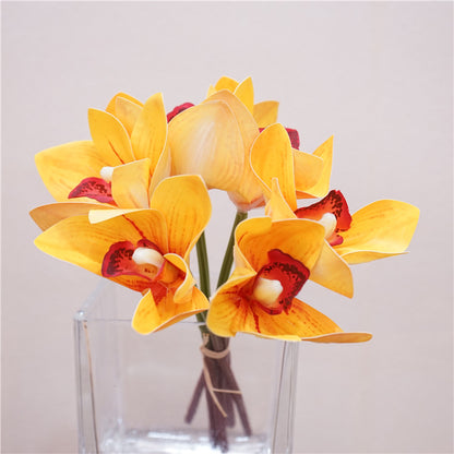 Quality Touch Orchid Bouquet - Realistic Artificial Flower Arrangement for Elegant Table Decor, Bathroom Decorations, and Stunning Event Centerpieces