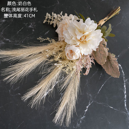 Lavish Handcrafted Artificial Flower Bouquet and Wall Decor – Elegant Wedding Floral Arrangement by Aoshi Li Hua (CF01343) - Perfect for Home Decoration and Celebrations