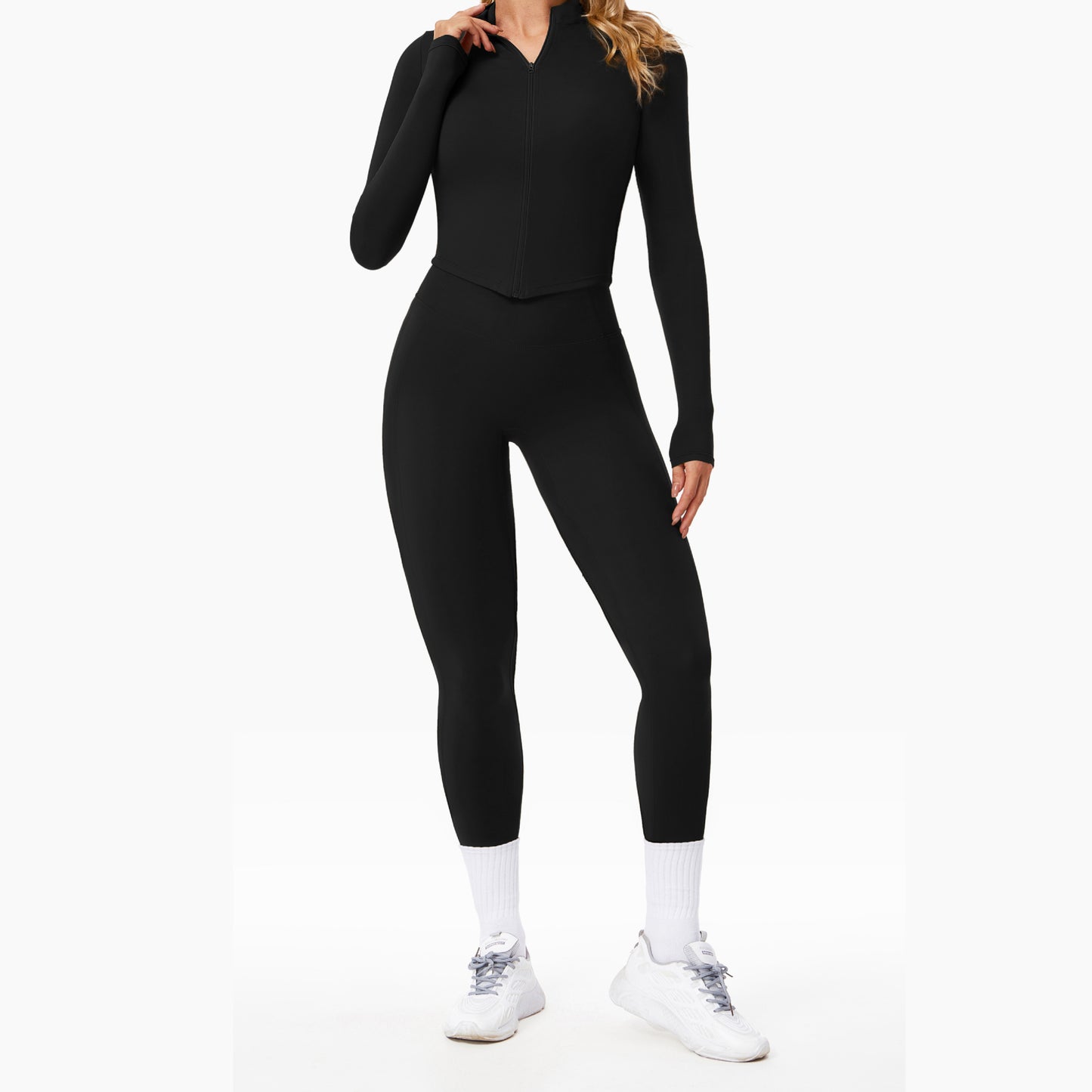 Winter Ready Women's Yoga Set with Slim Fit Design Quick Dry Fitness Wear for Outdoor Running and Sports Style 8503