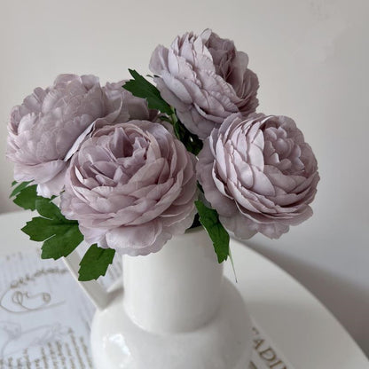 Luxurious Faux Peony and Violet Silk Flowers - Elegant Light Purple Artificial Bouquet for Stunning Indoor Décor & Floral Arrangements