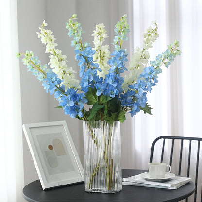 Stunning Nordic-Inspired Home Décor Wedding Photography Props: Realistic Faux Flowers Including Delicate Delphinium, Charming Violet, and Elegant Hyacinth