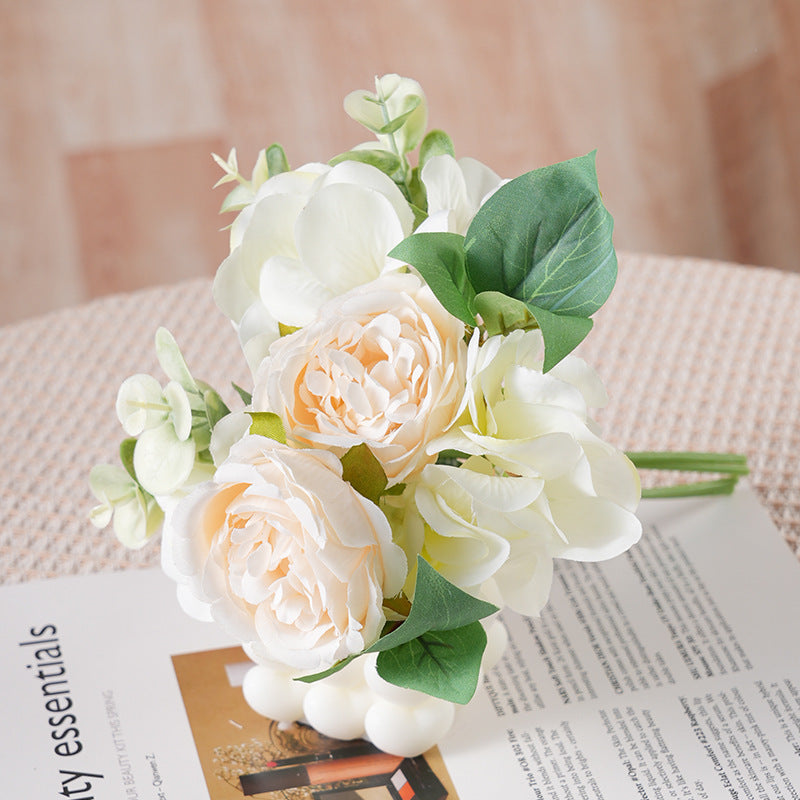 Elegant Korean Style Wedding Bridal Bouquet with Faux Peonies - Perfect for Home Décor, Photography Props, and Special Occasions