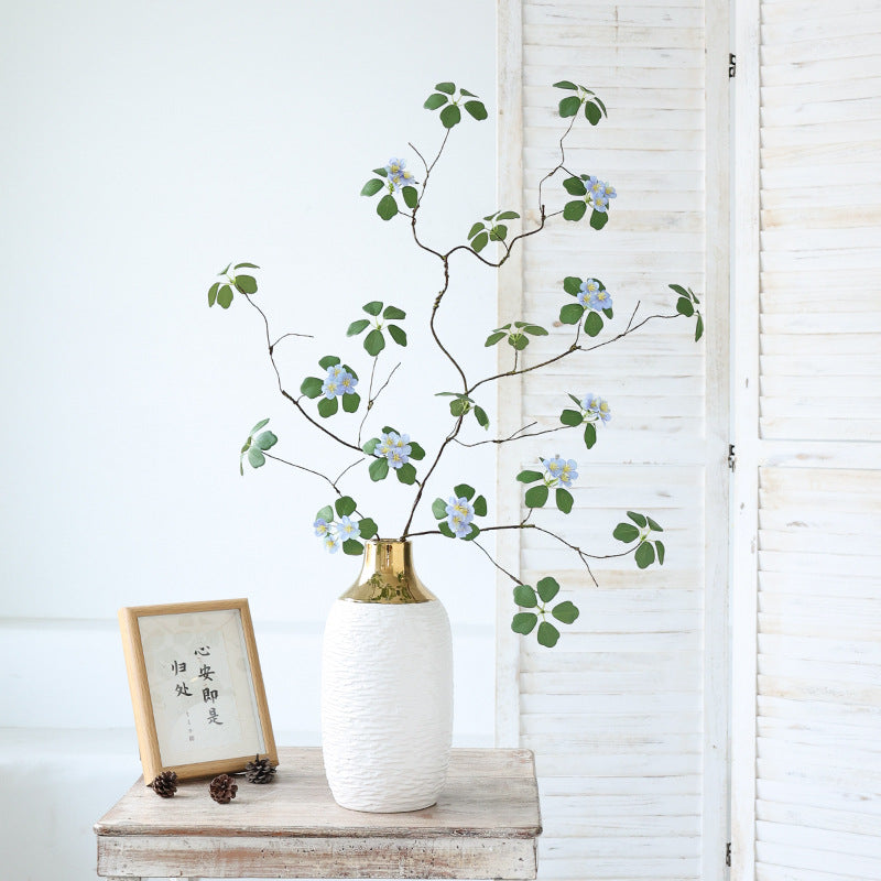 Modern Minimalist Zen-inspired Artificial Indoor Plant Décor with Flowering Lotus Leaves - Perfect for Home and Garden Landscape Design