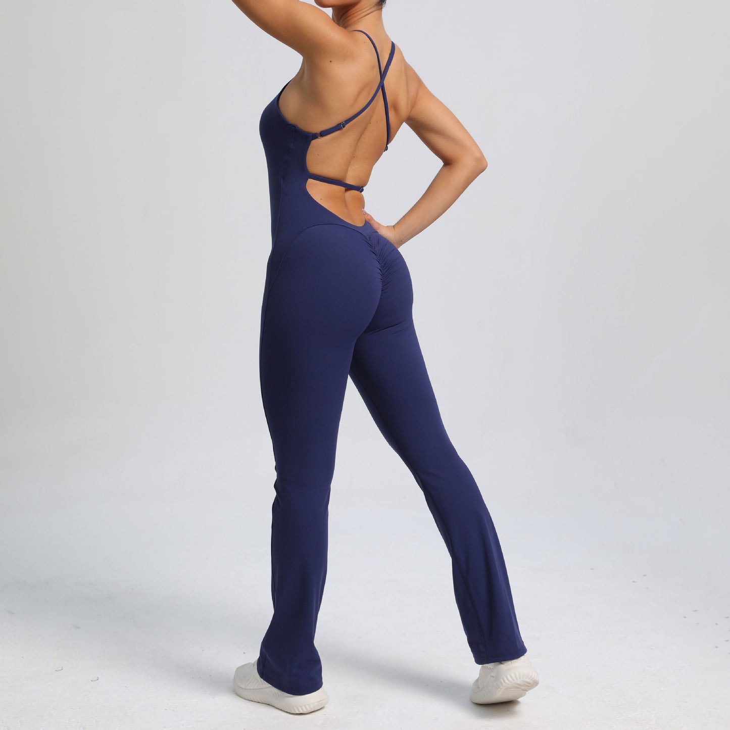 Adjustable Strappy Bodysuit Yoga Outfit Flattering Micro Flare Shaping Full Body Fitness Suit for Comfortable Movement and Workouts