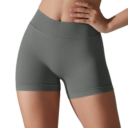 Seamless High Waisted Butt Lifting Quick Dry Yoga Shorts Ultra Stretchy Workout and Running Shorts with Ruching Detail for Comfort and Performance