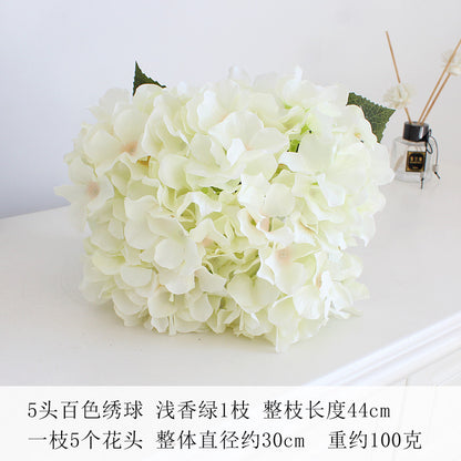 Elegant 5-Head Hydrangea Artificial Flowers - Realistic Silk Floral Arrangements for Weddings, Events, Hotels, and Home Decor